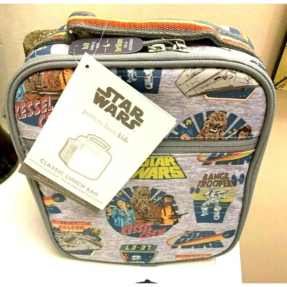 Pottery Barn School Disney Star Wars LUNCH BOX BAG SOLO travel boy Vader space -